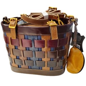 AMERILEATHER RAINBOW BASKET HANDBAG